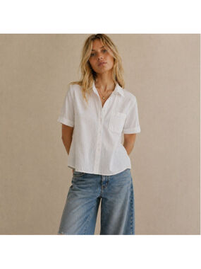 Madewell White Cotton Button Front Shirt Sz XS NWT
